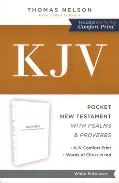 Image of KJV Holy Bible: Pocket New Testament with Psalms and Proverbs, White Softcover