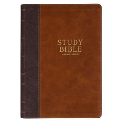 Image of KJV Bible LP Study Bible Faux Leather, Two-tone Brown