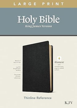 Image of KJV Large Print Thinline Reference Bible, Black Genuine Leather
