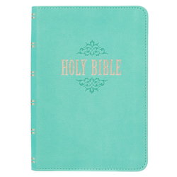 Image of KJV Turquoise Faux Leather Large Print Compact Bible