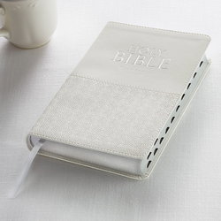 Image of KJV White Faux Leather Deluxe Gift Bible with Thumb Index