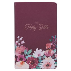 Image of KJV Bible Giant Print Standard-size Faux Leather, Purple Floral Printed
