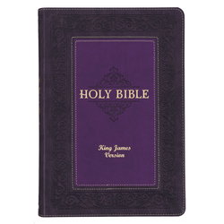 Image of KJV Study Bible LP Faux Leather, Purple Two-tone