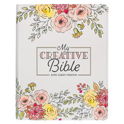Image of KJV My Creative Bible Faux Leather, White Floral Printed
