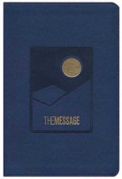 Image of The Message Deluxe Gift Bible, Large Print -Leather-Look, Navy