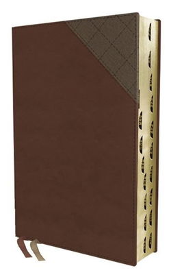 Image of NIV Thinline Bible Leathersoft – Brown Thumb Indexed