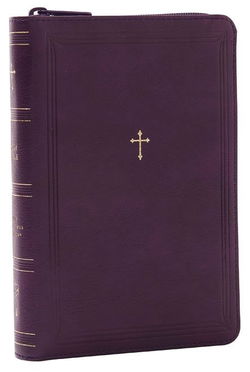 Image of NKJV Compact Paragraph-Style Bible Purple Leathersoft with Zipper
