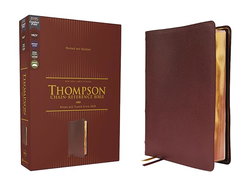 Image of NKJV Thompson Chain-Reference Bible, Genuine Leather, Calfskin, Burgundy