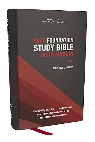 Image of NKJV Foundation Study Bible, Wide-Margin, Black Hardcover, Red Letter