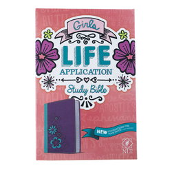 Image of NLT2 Girls Life Application Study Bible -Green/Purple TuTone