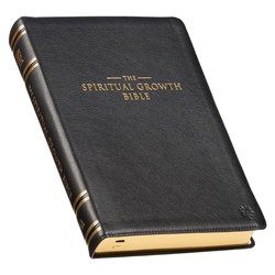 Image of NLT Black Full Grain Leather Spiritual Growth Bible