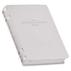 Image of NLT White Full Grain Leather Spiritual Growth Bible