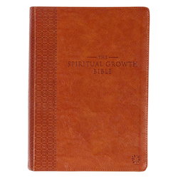 Image of NLT Saddle Tan Faux Leather Spiritual Growth Bible
