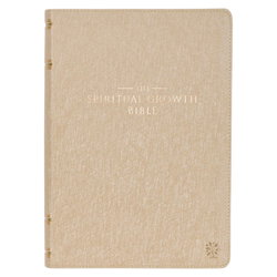 Image of NLT Pearlescent Taupe Faux Leather Spiritual Growth Bible