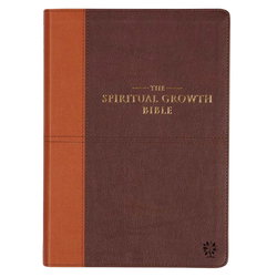 Image of NLT Two-tone Espresso and Toffee Brown Faux Leather Spiritual Growth Bible