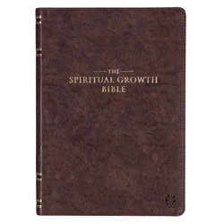 Image of NLT Espresso Brown Faux Leather Spiritual Growth Bible