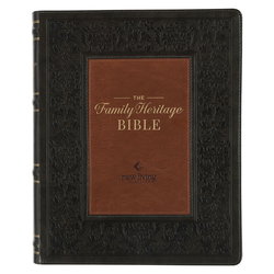 Image of NLT Two-tone Brown Faux Leather Family Heritage Bible