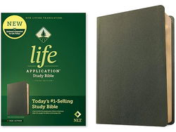 Image of NLT Life Application Study Bible Third Edition Olive Green Genuine Leather