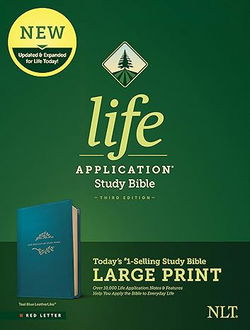 Image of NLT Life Application Study Bible Third Edition Large Print Teal Blue Leatherlike