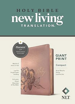 Image of NLT Compact Giant Print Bible Rose Metalic Leatherlike, Filament Enabled