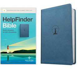 Image of NLT Helpfinder Bible, Filament Enabled, Harbor Blue Leatherlike, Red Letter
