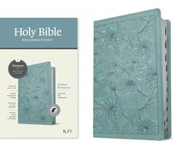 Image of NLT Thinline Reference Bible, Filament Enabled LeatherLike, Floral Leaf Teal