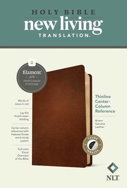Image of NLT Thinline Center-Column Reference Bible, Brown Genuine Leather, Indexed