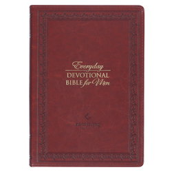 Image of Devotional Bible NLT for Men Faux leather, Saddle tan