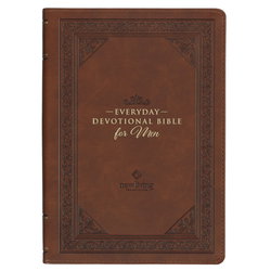 Image of Devotional Bible NLT for Men Faux leather, Brown