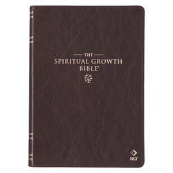 Image of NLT, The Spiritual Growth Bible Full-grain Leather, Mahogany