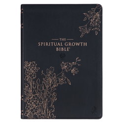 Image of NLT, The Spiritual Growth Bible Faux Leather, Black Floral