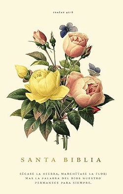 Image of RVR 60 Santa Biblia, Premio Y Regalo,Tapa Dura Floral, Palabras de Jesus en Rojo