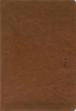 Image of NASB Thinline Bible, Giant Print, Leathersoft, Brown, Red Letter, 1995 Text