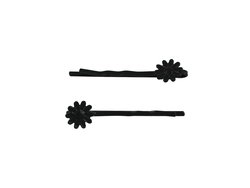 Image of 1.75′ Bobby Pin w/ Star Flower – Black