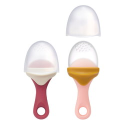 Image of Pulp Silicone Feeder 2Pk Orange/Pink and White/mauve
