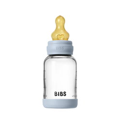 Image of Baby Glass Bottle Set 4oz Latex – Baby Blue