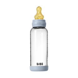 Image of Baby Glass Bottle Set 8oz Latex – Baby Blue