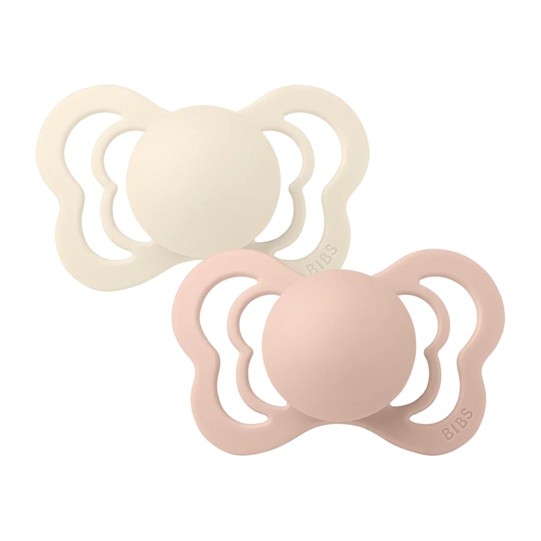 Image of Bibs Pacifier Couture Anatomical 6-8 Months – Ivory/Blush