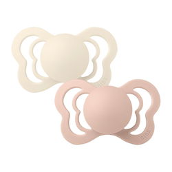 Image of Bibs Pacifier Couture Anatomical 6-8 Months – Ivory/Blush