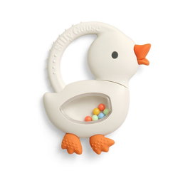 Image of Bitzy Shake Goose Silicone Teether with Rattle