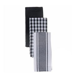 Image of 3 Pk Kitchen Towel Set – Grey Plaid