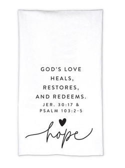 Image of Tea Towel Hold Onto Hope White Hope