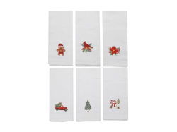 Image of Embroidered White Waffle Kitchen Towel (Assorted)