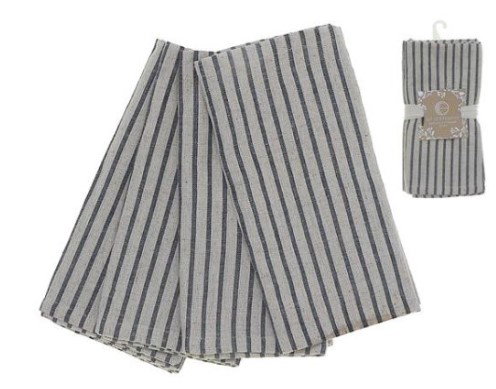 Image of Pin Stripe Napkins Set of 4 (Blue/Cream)