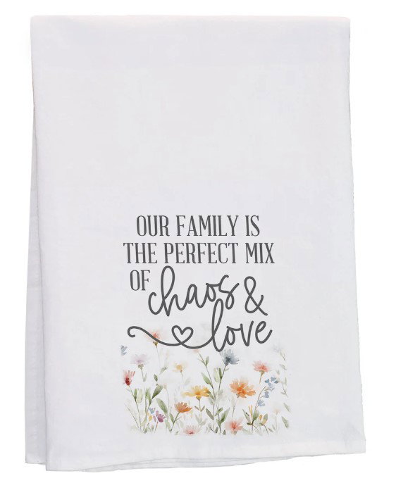 Image of Chaos & Love Flowers Tea Towel