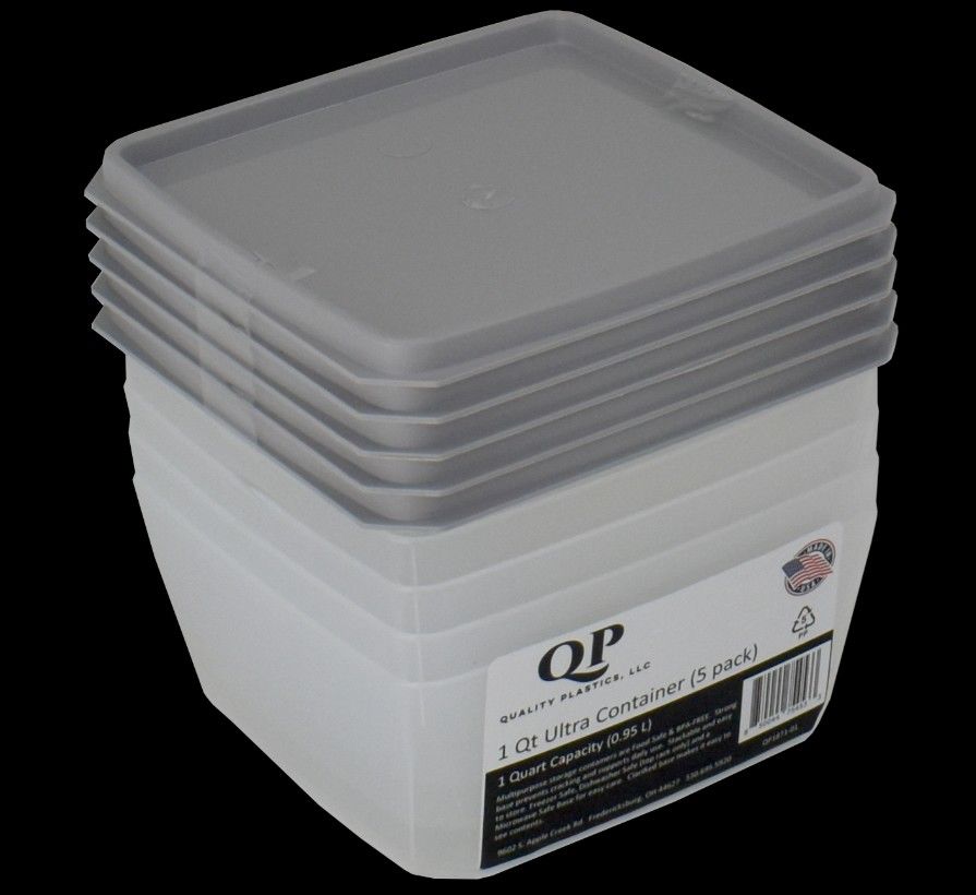 Image of Ultra Square Freezer Container 1 Qt (5pack)
