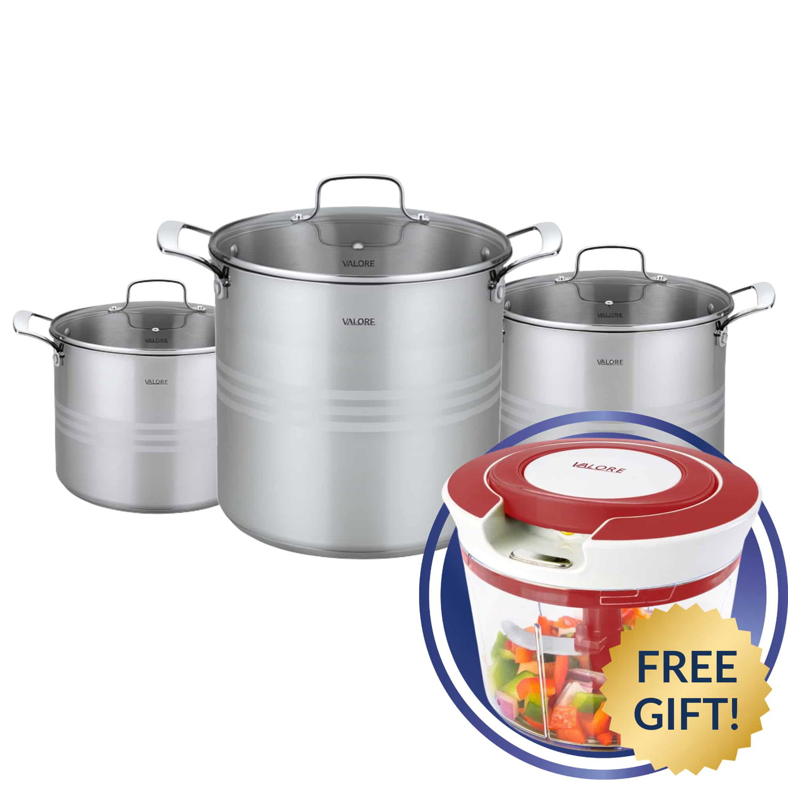 Image of Valore 12 Qt Stock Pot Set + Free Gift (Lynette)