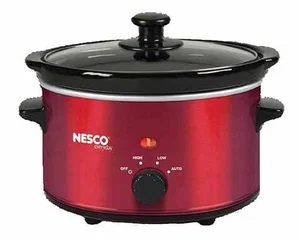 Slow Cooker 1.5qt Analog Red Metallic