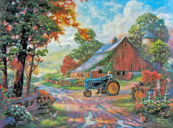 Image of Glass Cutting Board Thomas Kinkade Summer’s Heritage