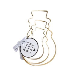 Image of Gold Cookie Cutter Set – Snowman – Set of 3